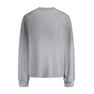 Semi-Spray-Dyed Distressed Long-Sleeve T-Shirt for Men, Spring/Autumn Loose Casual Style, Frayed Edges and Ripped Details, 300g Heavyweight 100% Cotton Top, Trendy