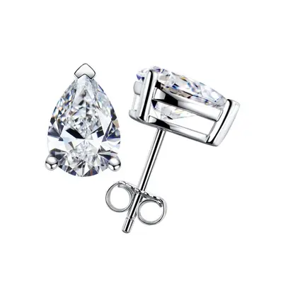 Grenzüberschreitend exklusiv: Vielseitige Moissanit-Ohrstecker in Sonderform, Ohrschmuck aus 925er Silber für Damen, Europa und Amerika, mossianteearrings