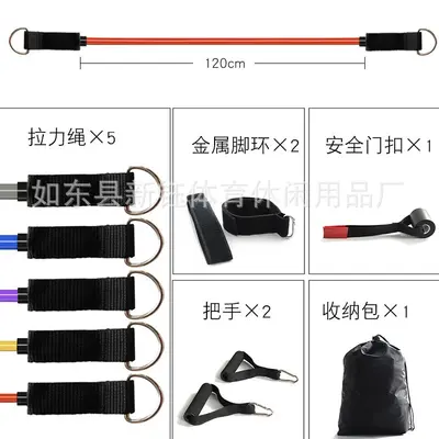 Brustexpander-Set mit Widerstandsband, Yogagurt und Türtrainer - 2