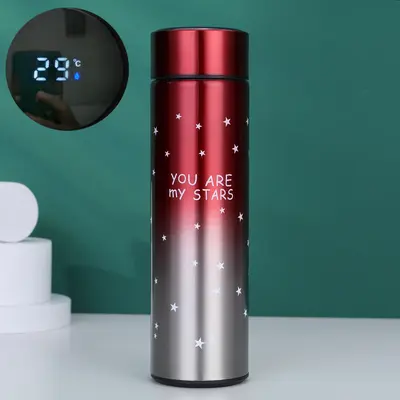 Akıllı Sıcaklık Göstergeli Paslanmaz Çelik Termos Bardak, 500 ml, Araç İçi - 5