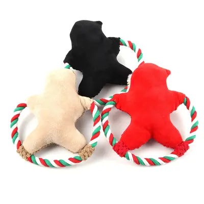 Peluş Sesli Noel Temalı Köpek Oyuncağı - 4