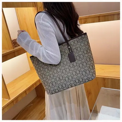 Large Capacity Retro Tote Bag, Commuter Single-Shoulder Handbag - 4