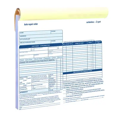 Job Invoice Forms, Carbonless Copy Order Receipt Forms - 3