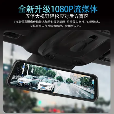 10 inch 1080P Dual Lens Dashcam Rearview Mirror - 5