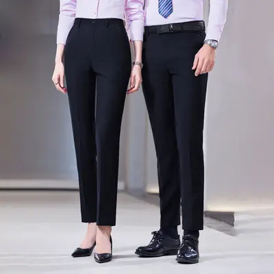 Wrinkle-Free Men's Formal Trousers, Black, Navy, Unisex Work Trousers