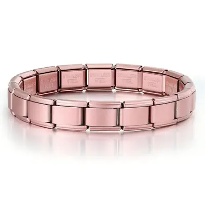 Italienisches Armbandmodul, versilbert, Edelstahl, elastisch - 11