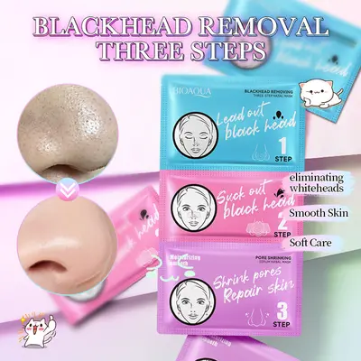 BIOAOUA Three-Step Blackhead Nose Strips Set, Pore Cleansing - 3