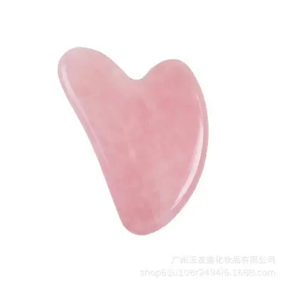 Rose Quartz Massagegeräte-Set Herzform Doppelkopf Massabestab Augen- und Gesichtsschönheit Nacken- und Schultermassage natürliche Gua-Sha-Platte - 8