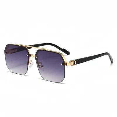 Polygonale Herren-Sonnenbrille mit Doppelsteg und UV-Schutz - 10