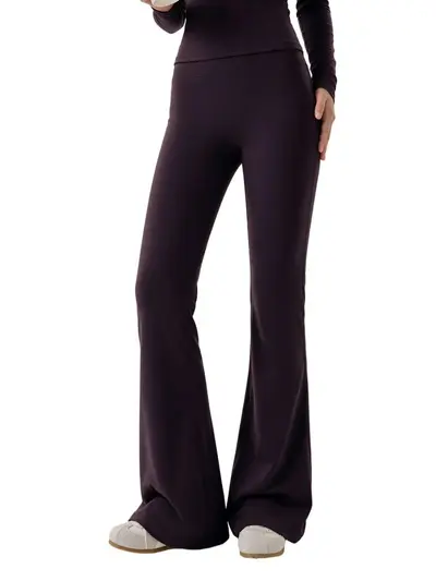 Women's High-Waisted Peach Lift Yoga Flared Pants, Micro Flare - 6