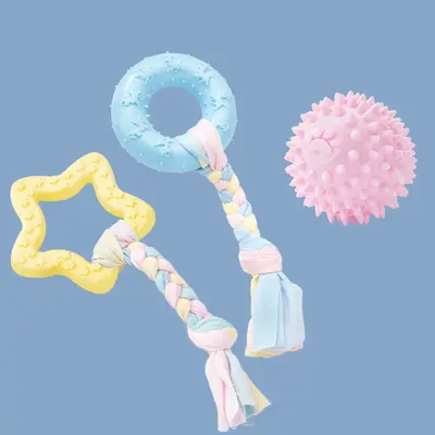 Kauçuk köpek oyuncağı, dayanıklı dolanık top, küçük ırk - 4