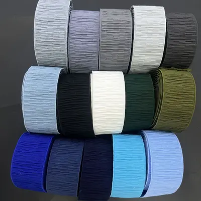 Gefaltetes Nylon-Gummiband in Farbe, für Damenröcke und Hosenbünde