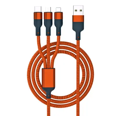 100W Super-Schnellladedatenkabel 3-in-1 6A Blitzladung bedrucktes Logo kleine Geschenk 1-3er geflochtenes Ladekabel - 8