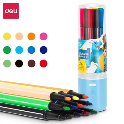 Deli 7060 yıkanabilir sulu boya kalemi seti - 8