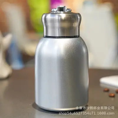 Mini Stainless Steel Thermos Cup 304 with Carry Ring, Portable Outdoor Water Bottle - 13