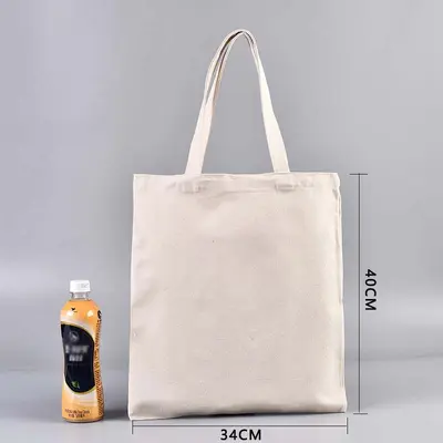 Blank Canvas Tote Bag, Shoulder Style, Customizable Logo Print - 10