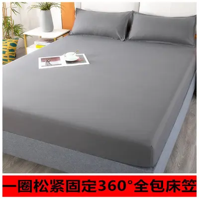Cross-border Korean version solid color one-piece summer lightweight luxury sheet bedding duvet cover dust ruffle cross-border sheet bedding - 1