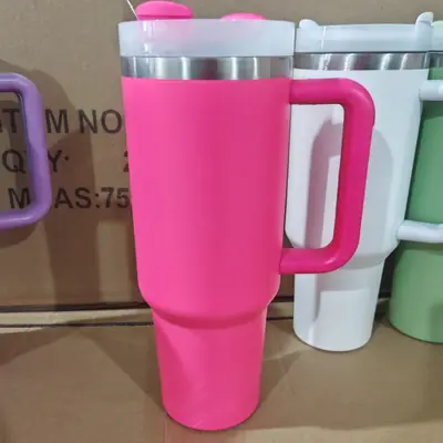 40-oz-Eisbecher-Thermosbecher mit Griff, Vakuum-Isolierbecher aus Edelstahl 304