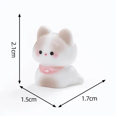 Sevimli pembe kravatlı kedi ve köpek figürü, DIY dekor - 7