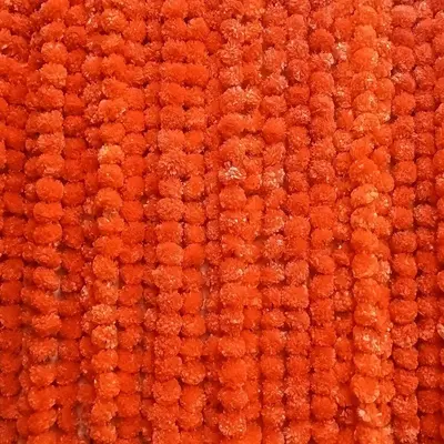 Tagetes Çiçek Çelengi, Diwali Düğün Dekorasyonu, Plastik - 7