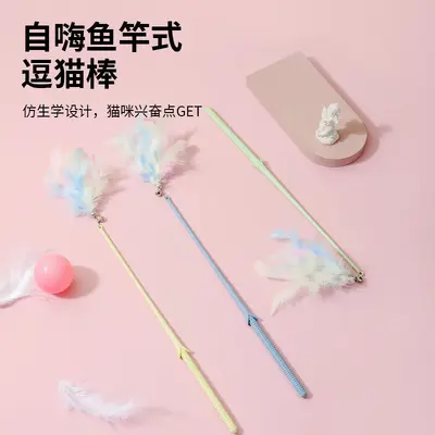 Cactus Feather Cat Wand, Interactive Indoor Cat Toy - 5