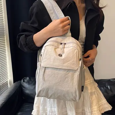 Ultra-Lightweight Small Nylon Canvas Commuter Backpack - 5