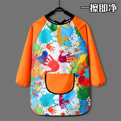Waterproof Long-Sleeve Children's Painting Smock, Back-Opening - 9