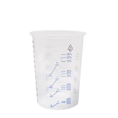 Einweg-Messbecher aus Kunststoff 600 ml, transparent, PP, mit Skala