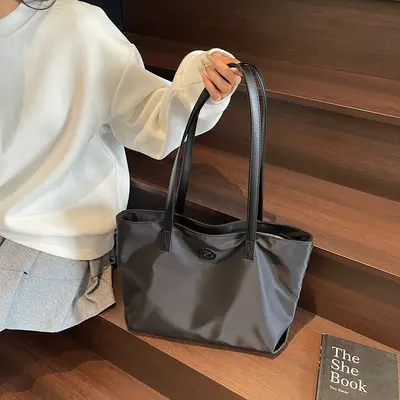 Waterproof Nylon Women's Tote Bag, Large Capacity Multi-Compartment - 7
