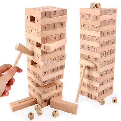 Large Children's Educational Stacking Blocks, Jenga Table Game - 6