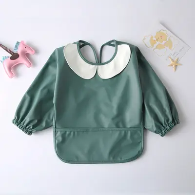 Long-Sleeve PU Baby Feeding Bib, Waterproof, for Kids - 8