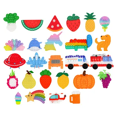 Kids Educational Fruit and Vegetable Whack-a-Mole Stress-Relief Press Toy - 6