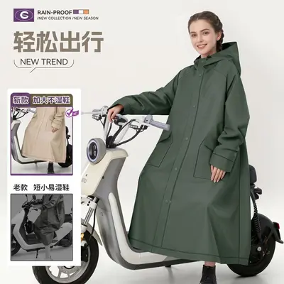 电动车雨衣一体式全身防暴雨雨衣成人外穿男外卖骑手专用雨披骑行 - 4