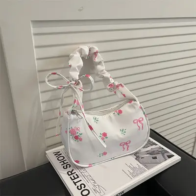 2026 Bow-Print Casual Single-Shoulder Bag, Lightweight Underarm Bag - 9
