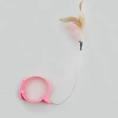 Katzen-Silikonhalsband mit Federspielzeug und Drahtkern - 7