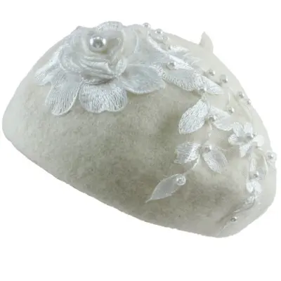 Pure Wool Ring Bow Wide Brim Jazz Hat for Men and Women, Autumn Winter