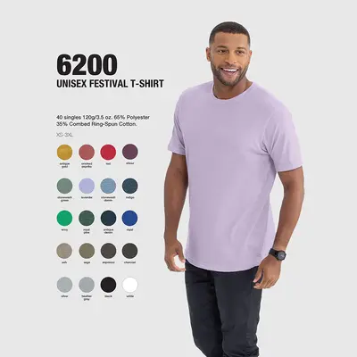 Level 6200 Men's Polyester-Cotton Advertising T-Shirt 120 g Short Sleeve