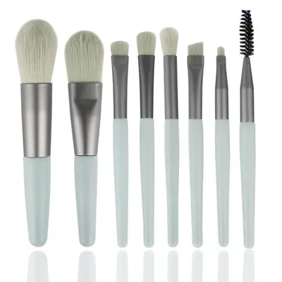 8 mini makeup brush set Morandi portable soft hair beauty tool set for beginners - 8