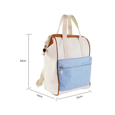 Embroidered Letter Canvas Backpack, Unisex Travel and School Bag - 5
