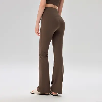 Naylon 66 yüksek bel geniş paça yoga pantolonu, kaldırıcı etkili, kadın - 10