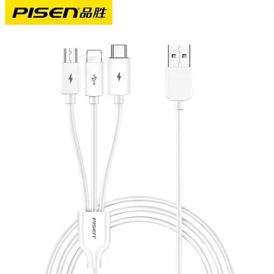 Pinsheng 1-to-3 Data Cable Apple Huawei USB-C 2-in-1 Charging