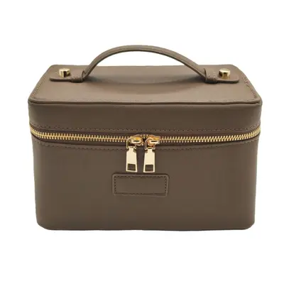 PU Leather Portable Makeup Bag with Compartments, Large Capacity - 11