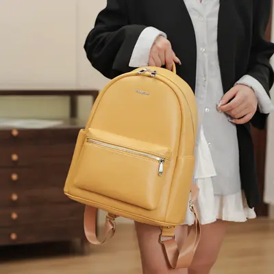Women's PU Leather Backpack, Large Capacity School and Travel Bag - 5