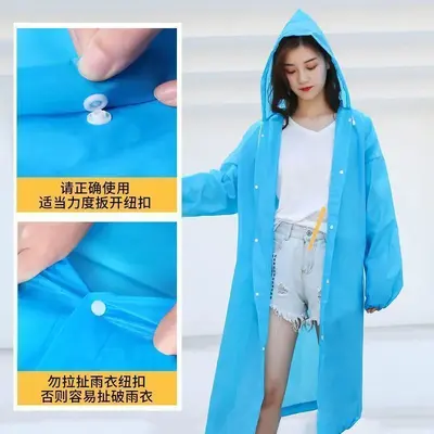 Disposable Raincoat, Long Full-Body, Waterproof EVA Poncho