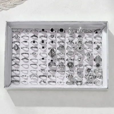 Damengold-Set 40-teilig, Silber, Retro-Design - 8