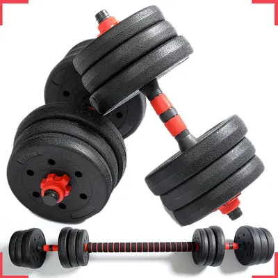 Kauçuk kaplı çevre dostu dambıl halter erkek ev fitness ekipmanları çıkarılabilir kol kas eğitimi 10-40KG kg seti