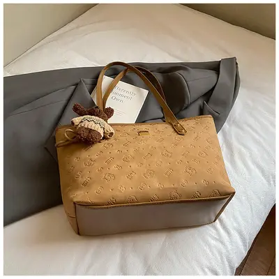 Vintage Embossed Women's Shoulder Tote Bag, Large Capacity Commuter - 8