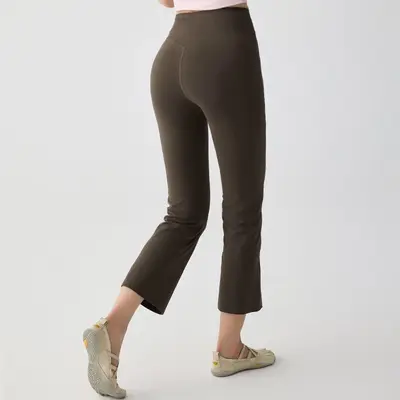 Kadın yoga taytı micro flare yüksek bel hızlı kuruyan 7/8 uzunluk