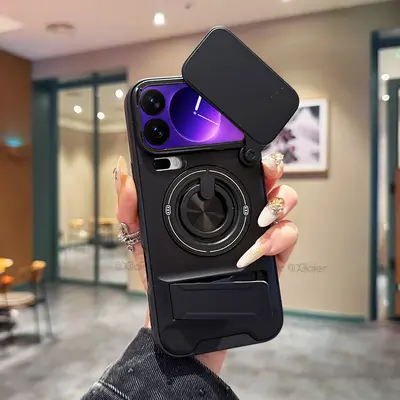 iPhone 18 Pro Max Case with Sliding Camera Cover and Ring Holder - 9
