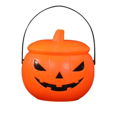 Halloween Pumpkin Bucket Lantern, Handheld Candy Bucket for Children
